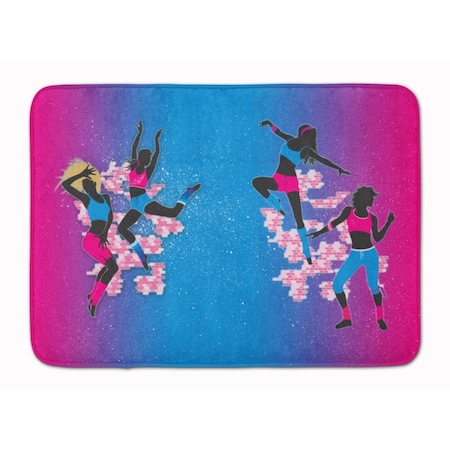 Carolines Treasures Hip Hop in Pink Blue Machine Washable Memory Foam Mat BB5373RUG